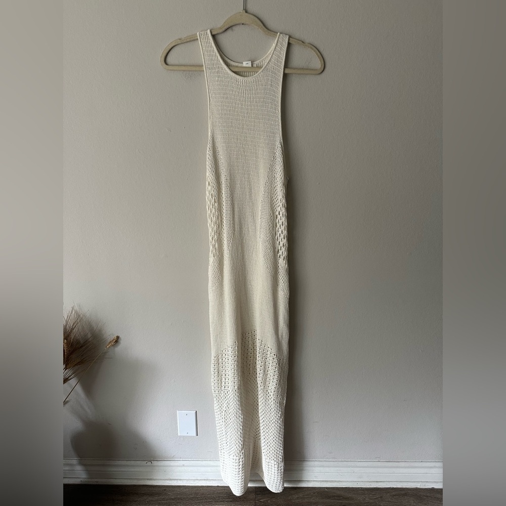 H&M Boho Chic Beach Crochet Knit Midi Maxi Dress in Off white S - Picture 4 of 13